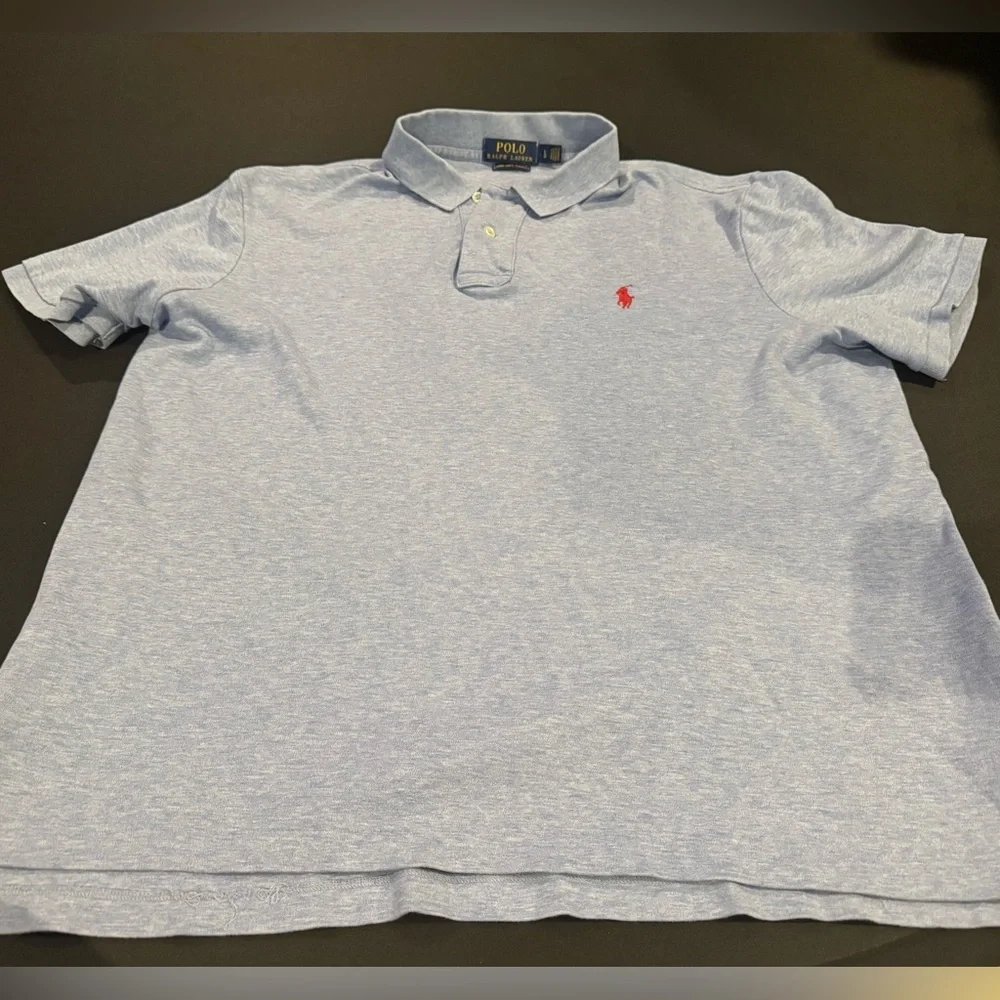 Polo Ralph Lauren Pima Soft Touch Polo Shirt Large Blue Red Pony